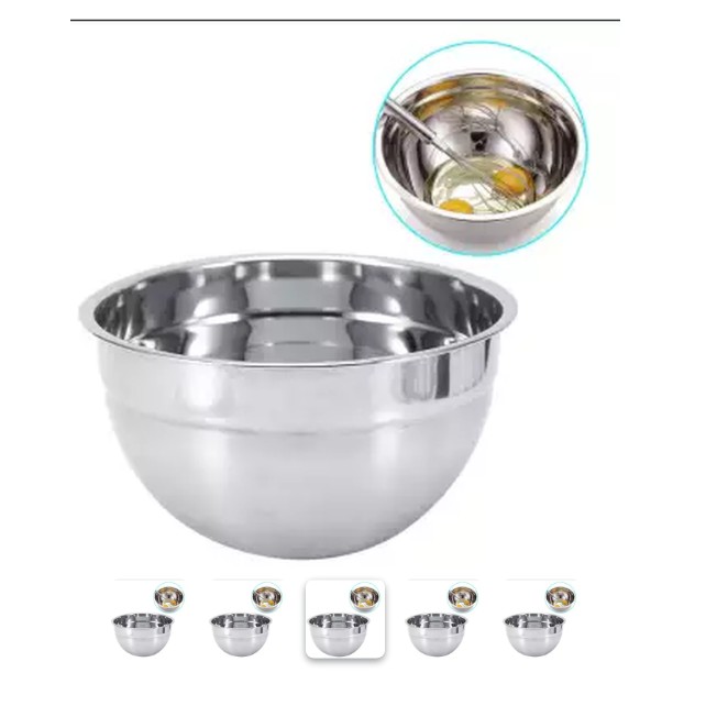 Mixing Bowl Stainless Steel 26CM TEBAL - Baskom stainless 26cm