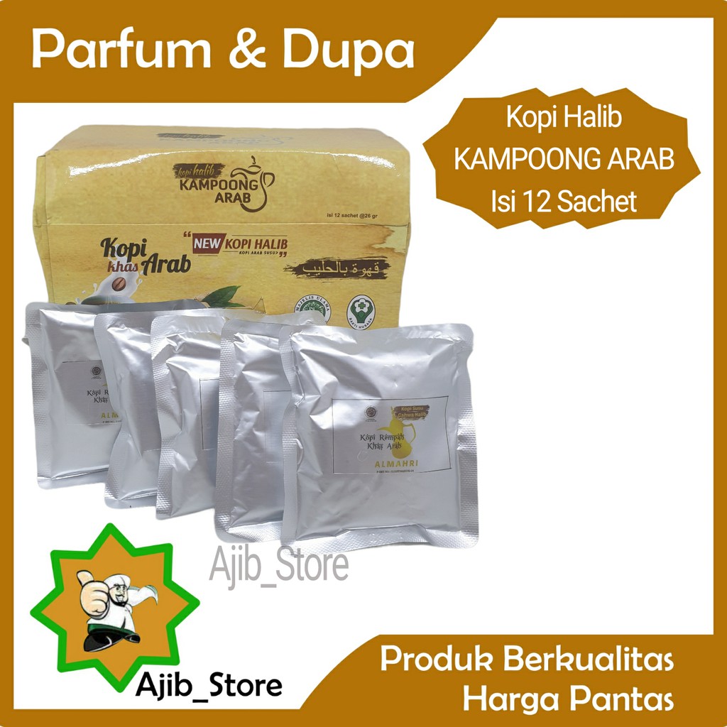 

(100% ORI) KOPI HALIB KAMPOONG ARAB ISI 12 SACHET Kopi Susu Khas Arab