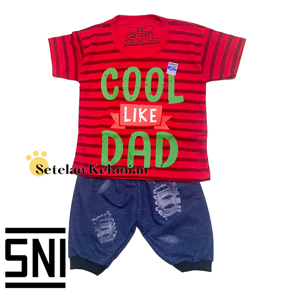 [JOGER] Setelan Baby Celana Joger Anak Laki Laki Set Baby 0-12bln Baby Boy Cool Like Daddy Set Newborn Keren Murah