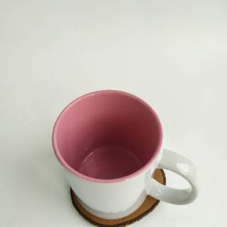 Gelas Mug Keramik  Ukuran  300ml Putih  dalam Pink Shopee 