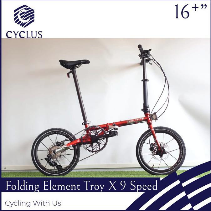 Grab - Sepeda Lipat Element Troy X 9 X9 Speed Chromoly 16 Inch Kunestlestore