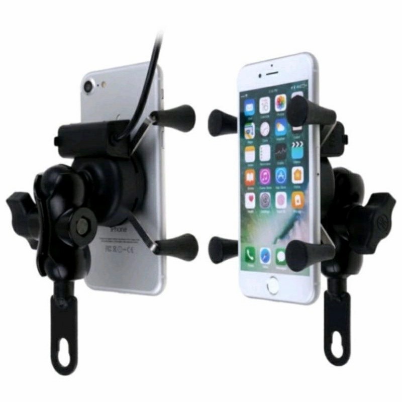 Phone Mount Holder X-Grip HM-17 Dudukan Tempat Smartphone Hp Stang Spion Sepeda Motor Grab Gojek HM17