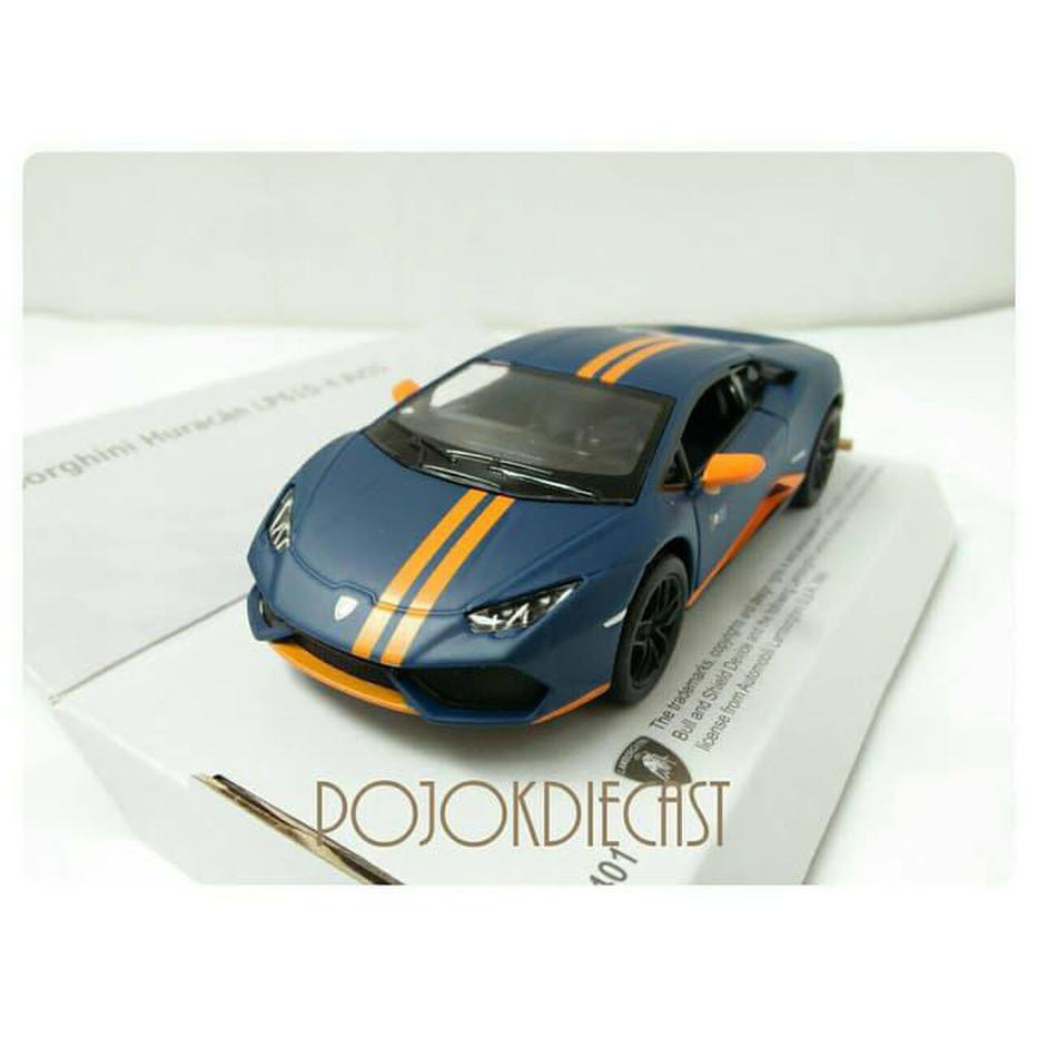 Kinsmart Lamborghini Huracan Avio Biru Diecast Miniatur Mobil Sport