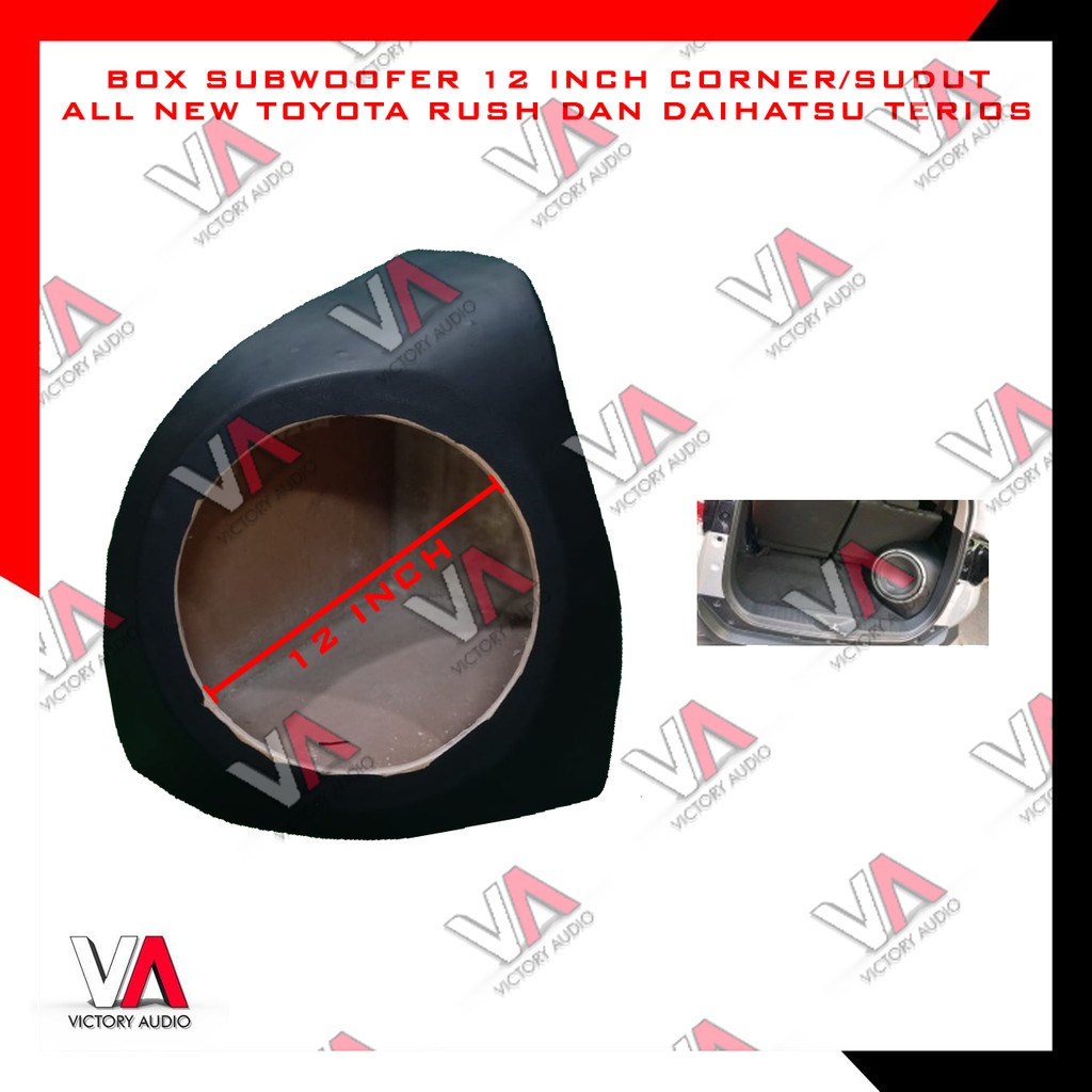 Box Sudut Bahan MDF 18mm Subwoofer Audio Mobil 12 Inch All New Toyota Rush dan Daihatsu Terios BAGUS