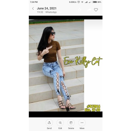 CP TALI SILANG CUT DENIM JEANS 0709