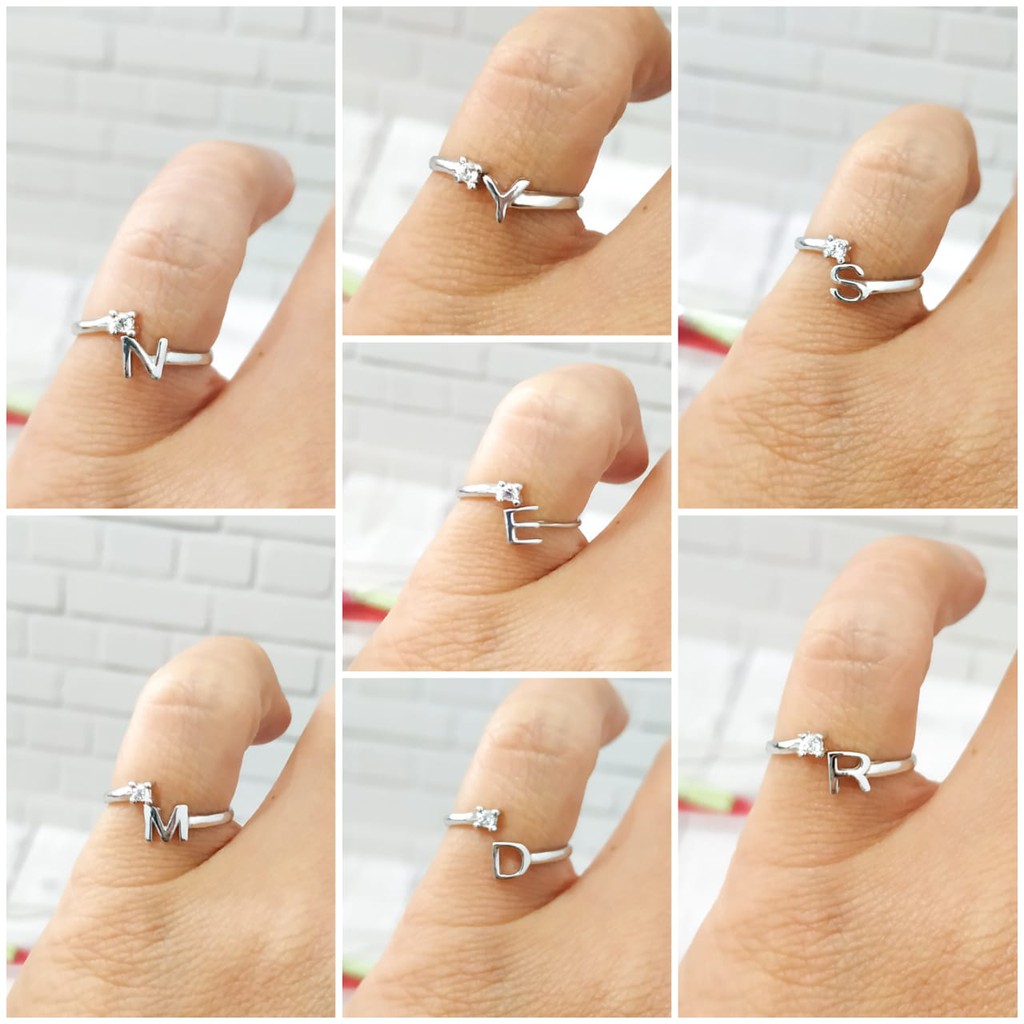 CINCIN HURUF MATA KECIL PERAK ASLI S925 CC686