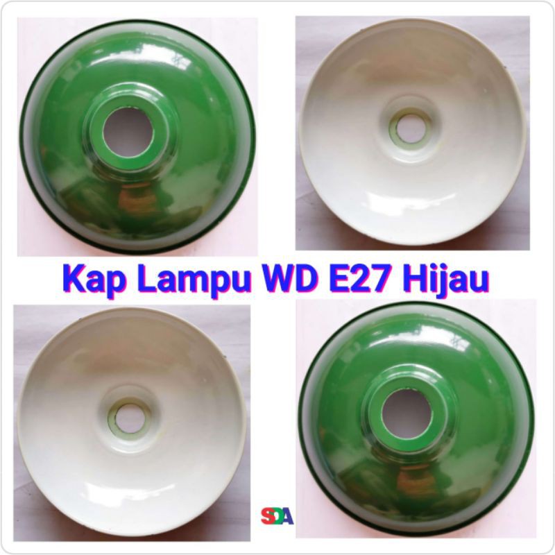 Tempat Lampu Kop Kap Lampu Logam Hijau WD E 27