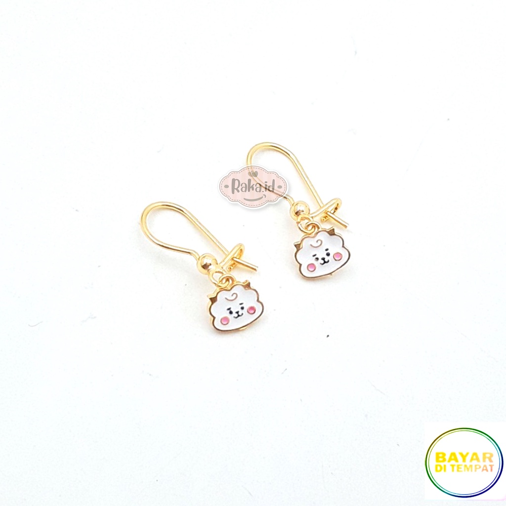 Anting Clip / Klip Motif Kepala RJ BT21 BTS Perhiasan Aksesoris 1102