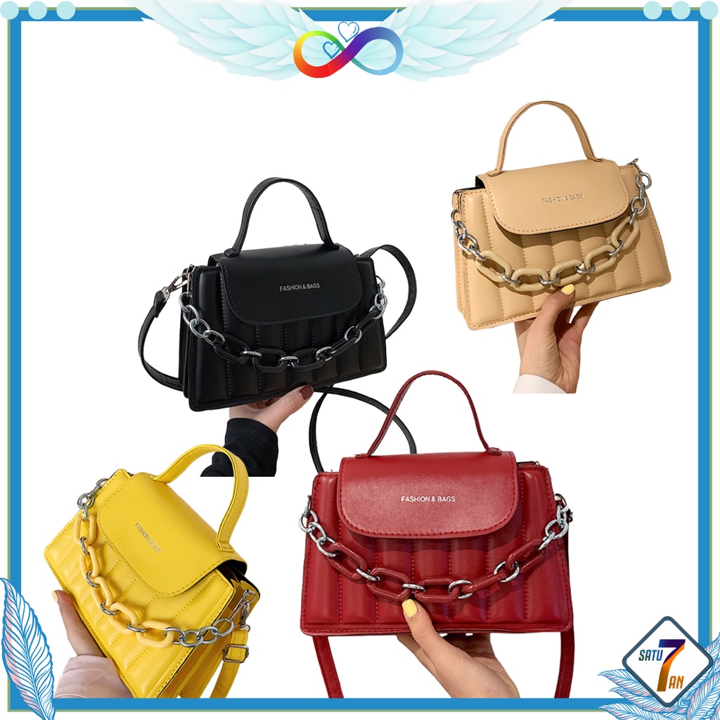 Satu7an T225 Tas Selempang Wanita Fashion Korea Style Tas Wanita Tas Import Tas Rantai Sling Bag PU