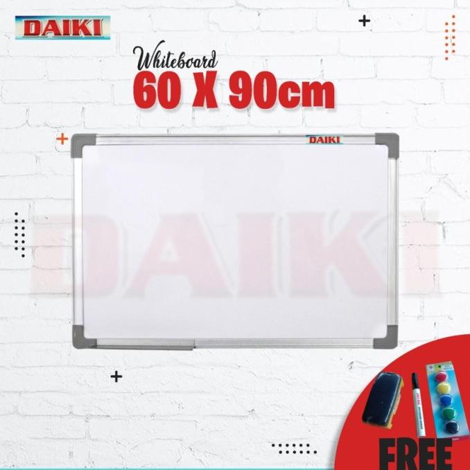 

Whiteboard / papan tulis DAIKI magnetic 60 x 90 gantung, Banyak bonus