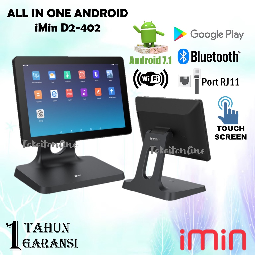 ANDROID POS DESKTOP MESIN KASIR 10&quot; iMin D2 402 2G/16GB MESIN KASIR RESTORAN INDOMARET