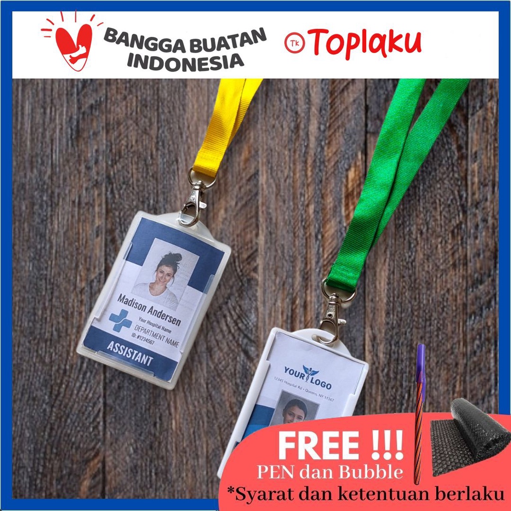 Gantungan ID CARD Kartu Nametag Kalung Tali Leher Name Tag Dada Holder Lanyard Aesthetic Tempat Nama