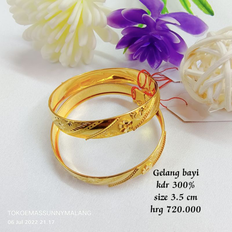 Gelang bayi emas asli kadar 300%