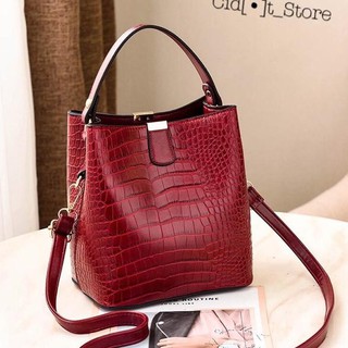 Sudah READY New Tas  CROCODILE  Pattern Sling Square Bag 