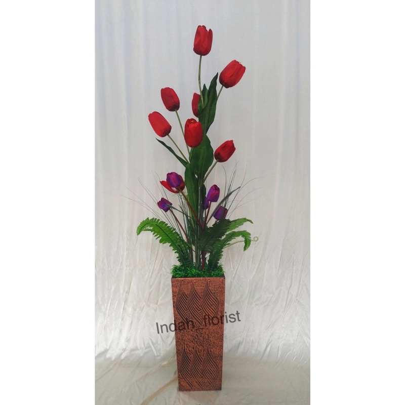 Bunga Hias Rangkaian Artificial/Bunga Sudut/ bunga plastik/ Tulip/Tulip Merah Artificial
