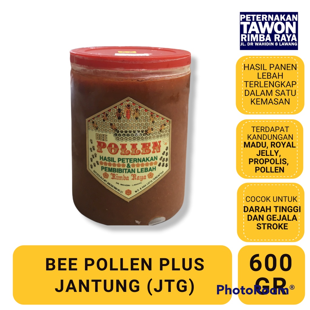 

Bee Pollen Plus Jantung - Peternakan Tawon Rimba Raya 600gr kemasan plastik