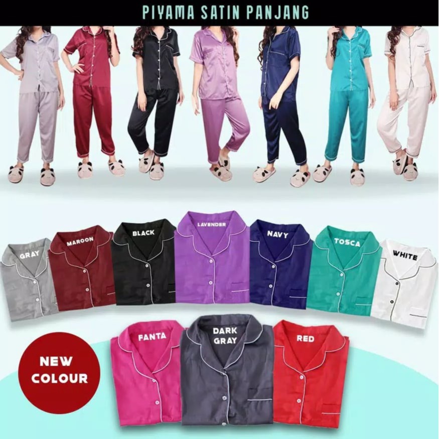 ISANNY Piyama CP SATEN / Piyama SATEN CP / Baju Tidur Piyama CP/ Piyama SATEN murah CP