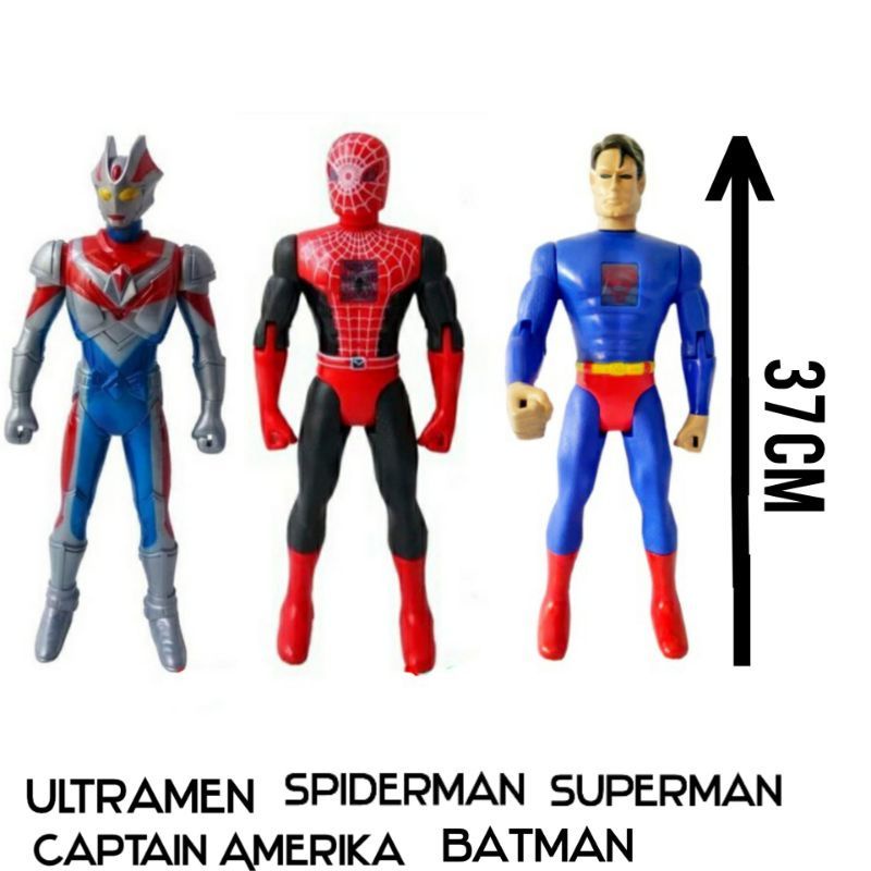 MAINAN ROBOT SPIDERMAN ROBOT ULTRAMAN ROBOT SUPERMAN ROBOT CAPTAIN AMIRIKA BISA NYALA DAN BUNYI