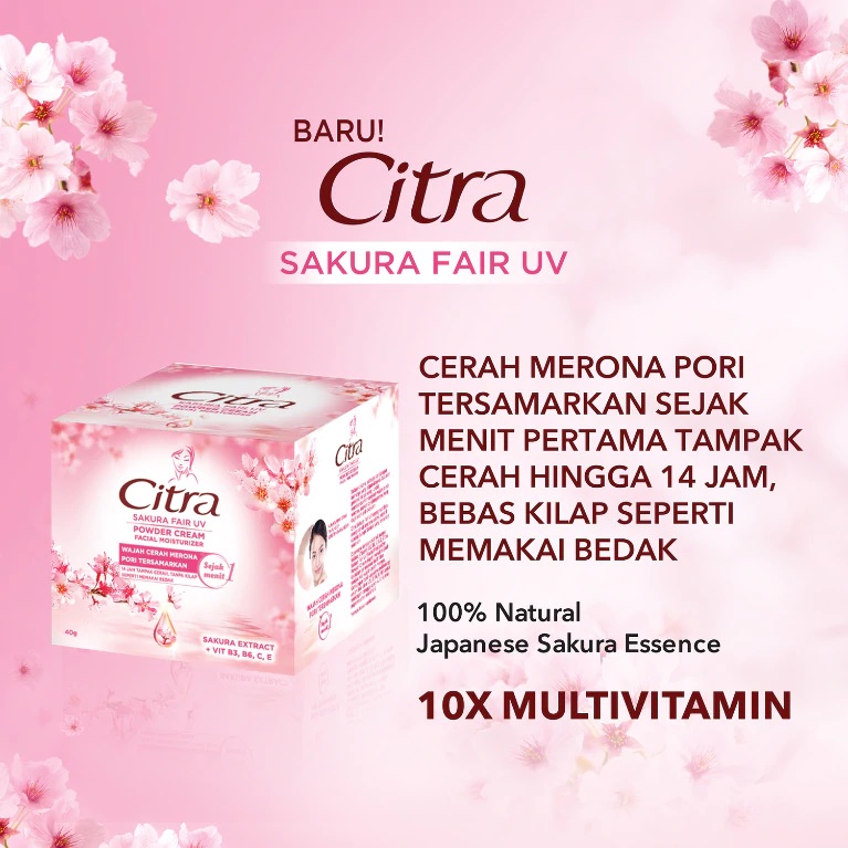 CITRA SAKURA GLOW UV POWDER CREAM 40 GR