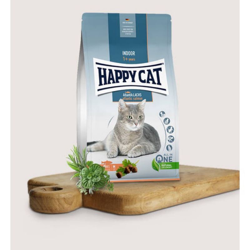 Makanan Kering Kucing Happy Cat Indoor Atlantik-Lachs (Salmon) 1.3 KG