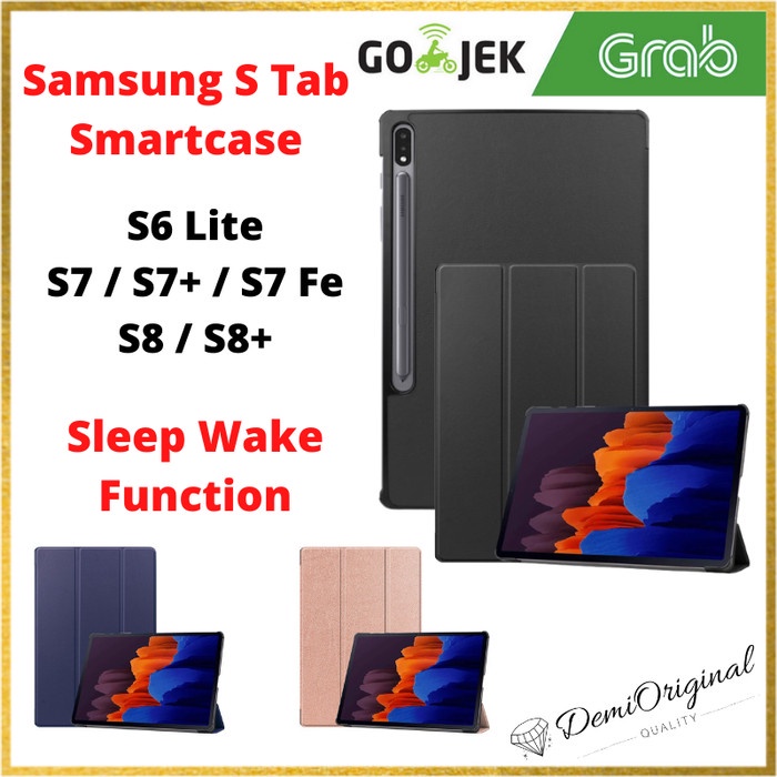 Samsung Tab Smart Case S6 Lite S7 FE S7 + Plus S8 + Plus 5G FLIP LEATHER CASE Sleep Wake Function