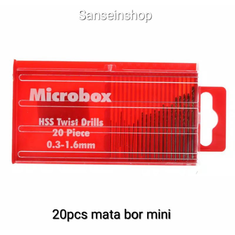 Mata Bor Microbox Drill 20pcs Mata Bor Mini dengan Bahan HSS High Speed Steel