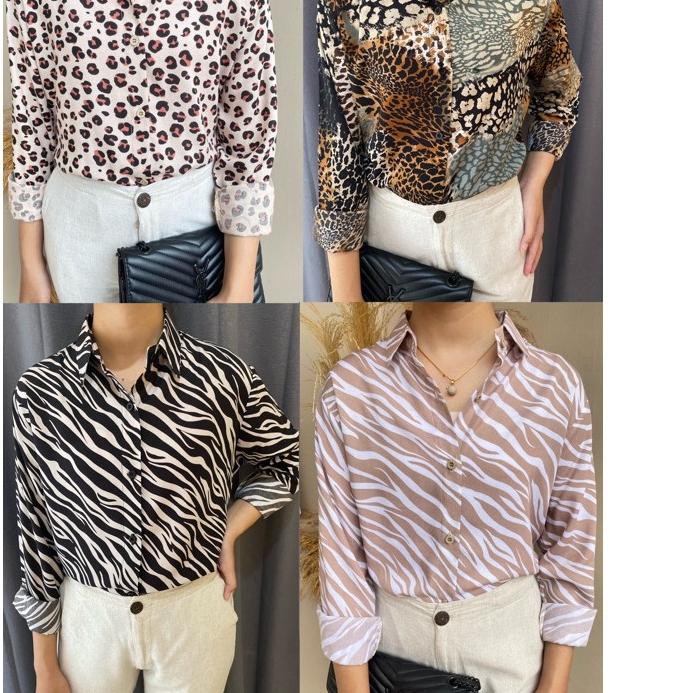 ➨ KEMEJA H&M MOTIF LEOPARD ✺