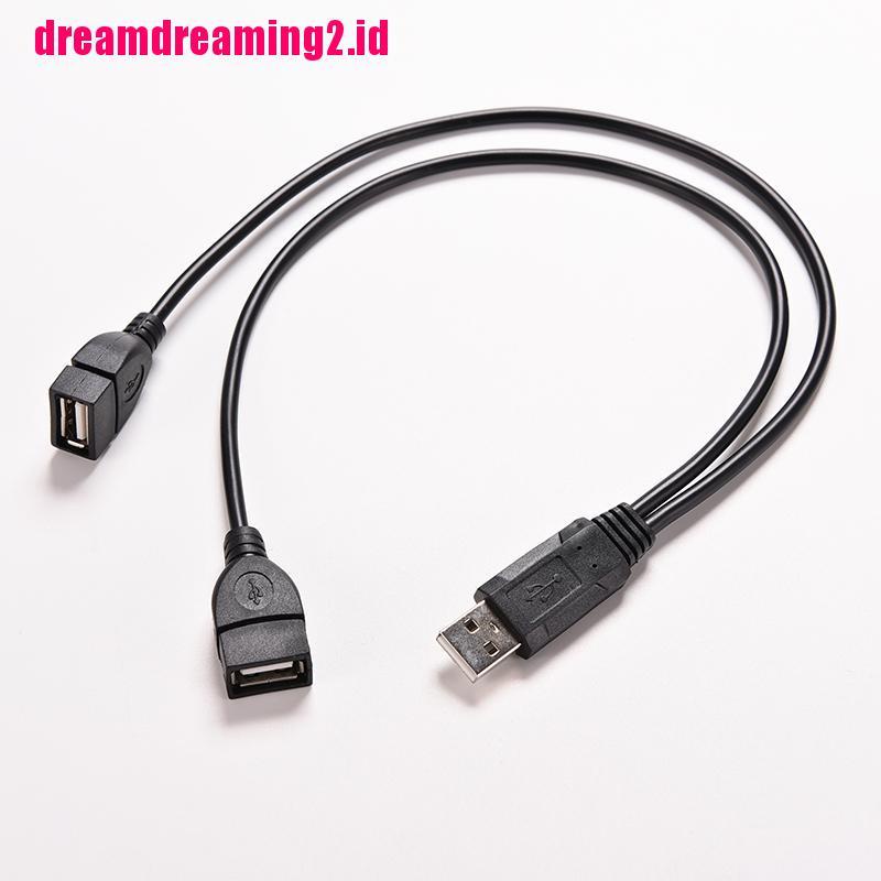 （✔✔❤Kabel Adapter Splitter Y USB 2.0 A Male Ke 2 Dual USB Female Jack Hub Power