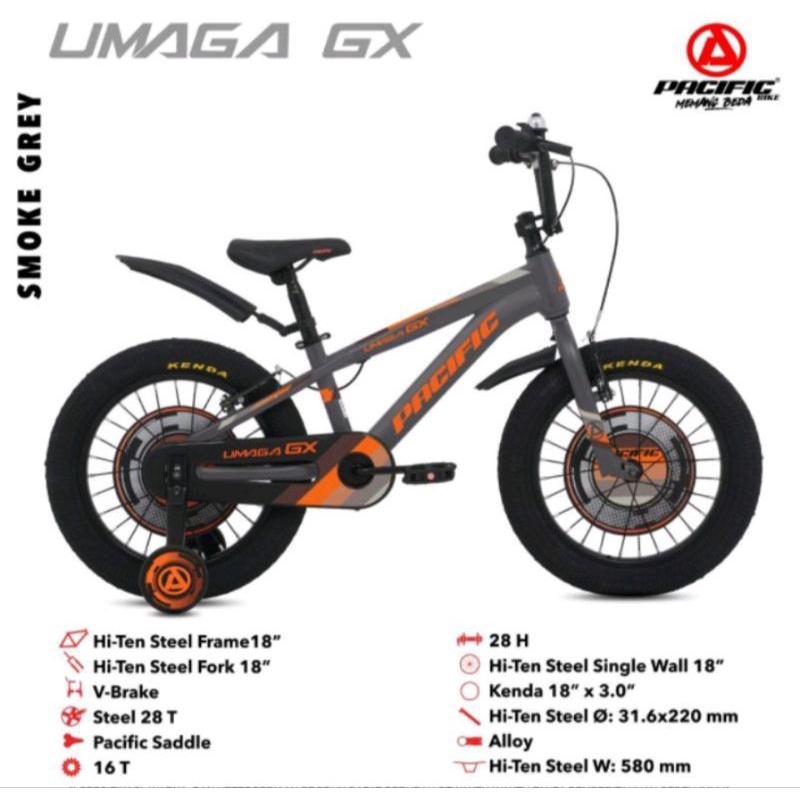 Sepeda Bmx Anak 18 inch Pacific Umaga GX Ban 3.0 Ban Besar