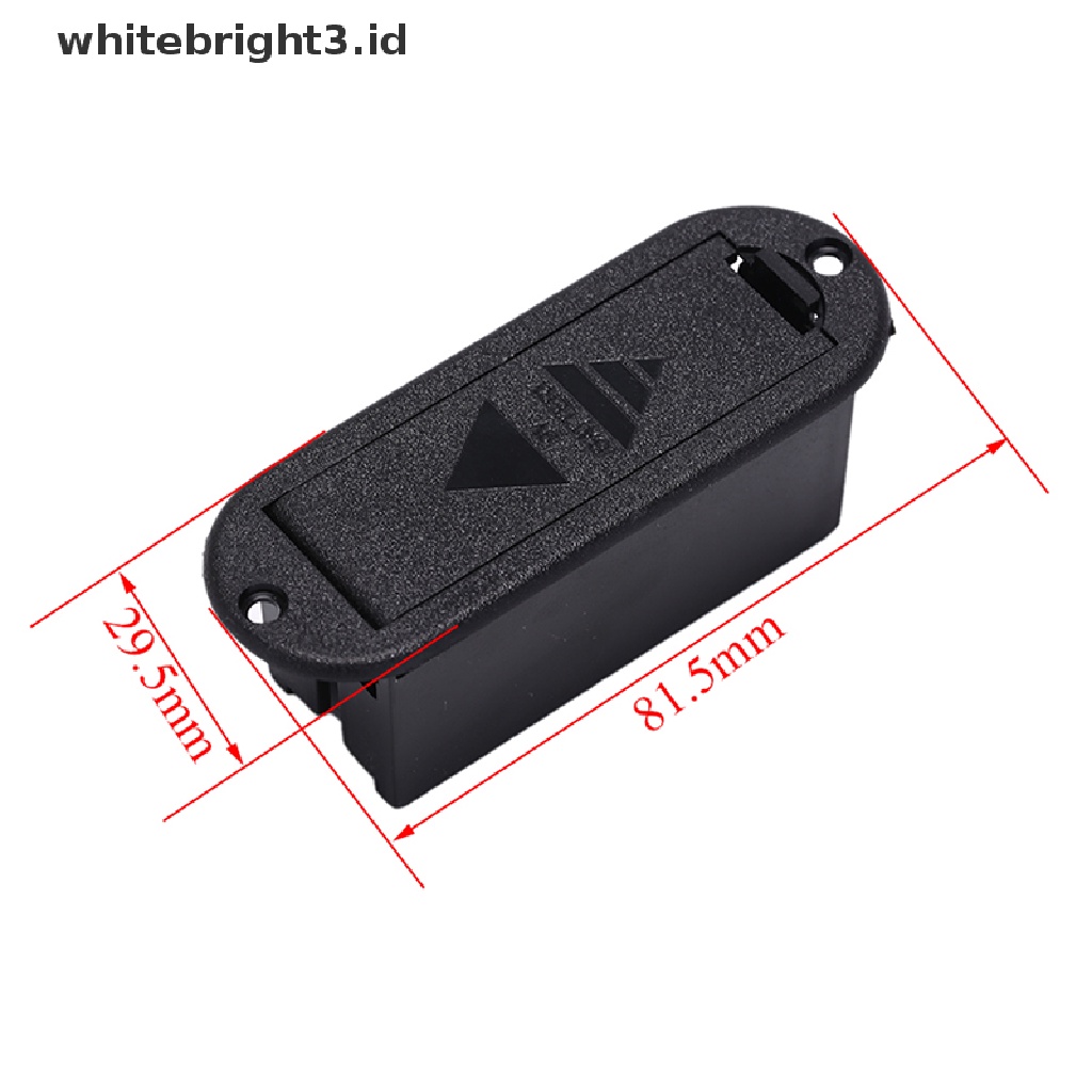 (whitebright3.id) Kotak holder Baterai pickup 9v Warna Hitam Untuk Gitar bass