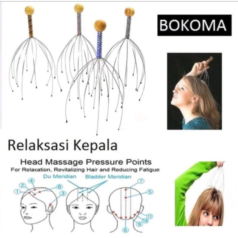 ALAT PIJAT KEPALA BOKOMA STAINLESS GURITA / ALAT TERAPI PIJAT PIJIT KEPALA / REFLEKSI KEPALA / PEMIJAT KEPALA / BOKOMA MASSAGE