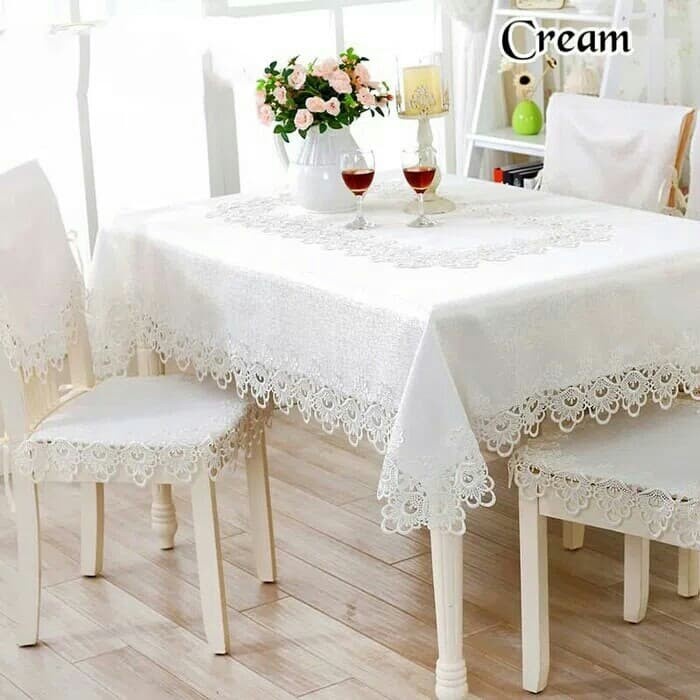 Taplak Meja Makan - Taplak Meja Makan Kain Size 6 Kursi