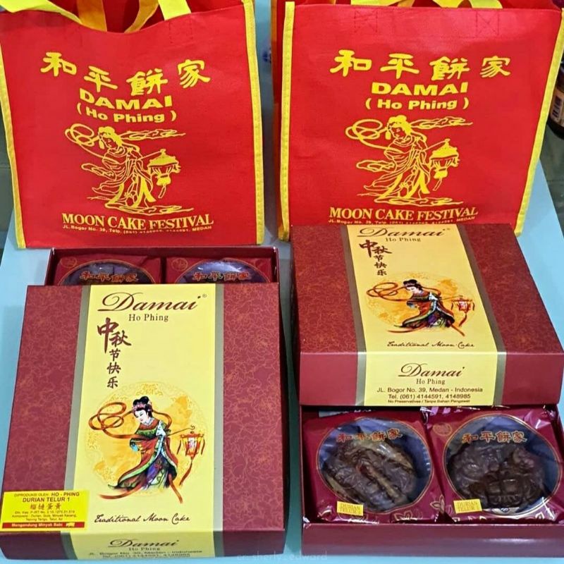 Kue Bulan Ho Phing | Kue Bulan Damai 1Kotak = 4Pcs Mooncake HoPhing Kue Bulan HoPhing Mooncake Ho Phing Hampers Mooncake Hampers Kue bulan Tong Ciu Pia Tiong Jiu Pia