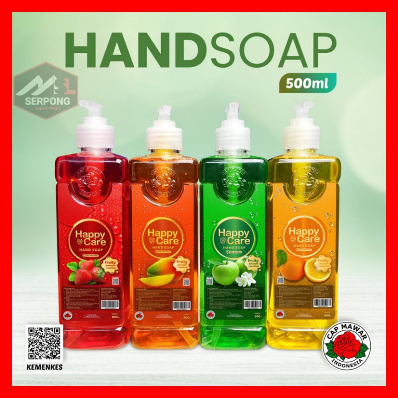 HAND SOAP ANTI BACTERIAL STRAWBERRY 500ML HAPPY CARE / SABUN CUCI TANGAN / HAND SOAP