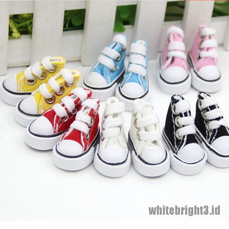 (white3) Sepatu Kanvas Denim 5cm Untuk Boneka Rusia Bjd 1 / 6