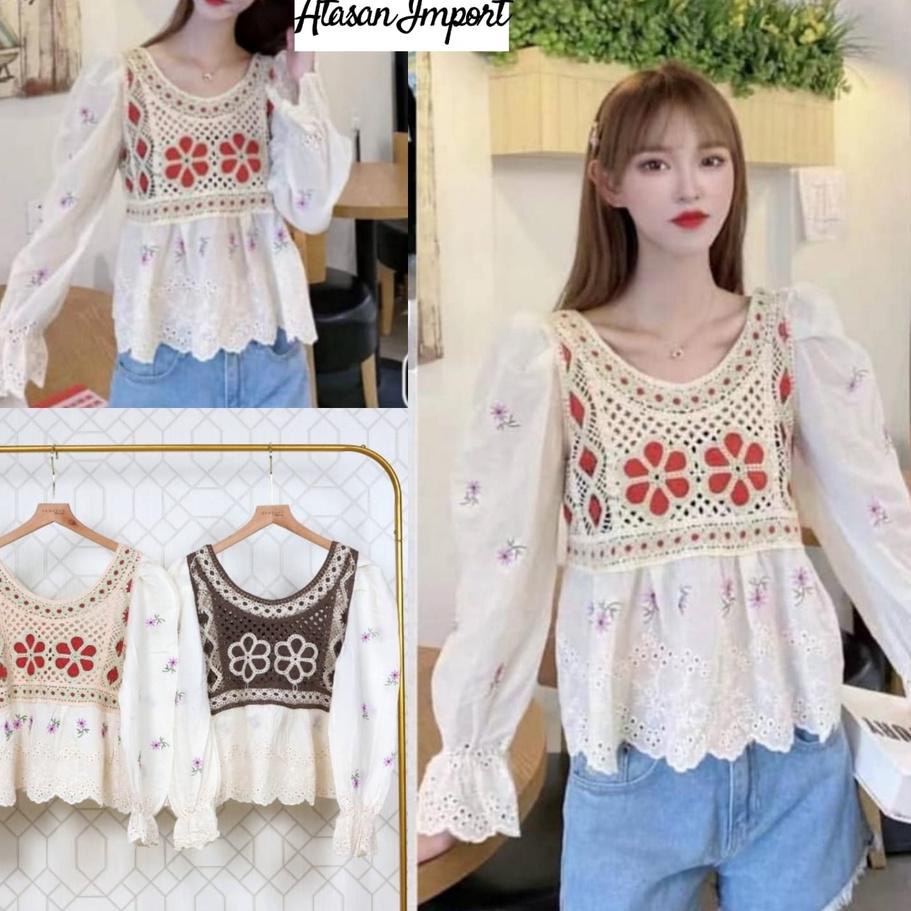 VNS 21900 ATASAN RAJUT BORDIR 84-110 IMPORT PREMIUM