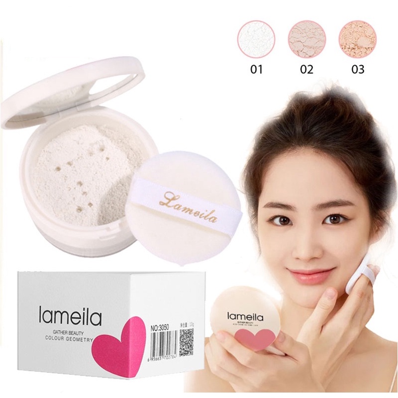 SHINE STAR - Lameila Powder Oil Control Dengan Kaca / Bedak Tabur Wajah Lameila (READY)