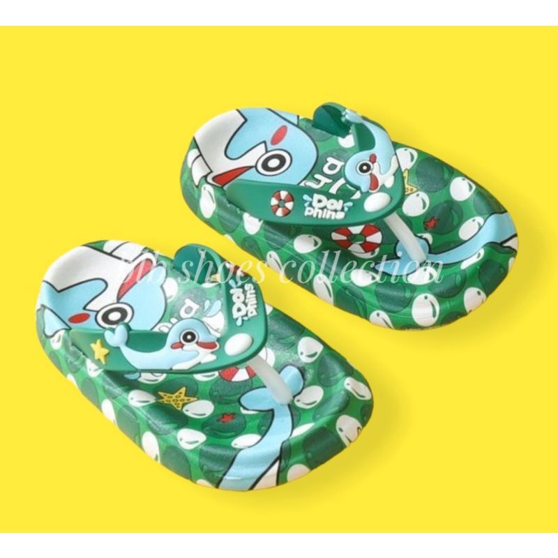 Sandal jepit anak perempuan laki laki sandal jepit anak unisex motif dolphin sandal jepit anak cowok cewek import morif lumba lumba Sandal jepit anak kekinian nyaman