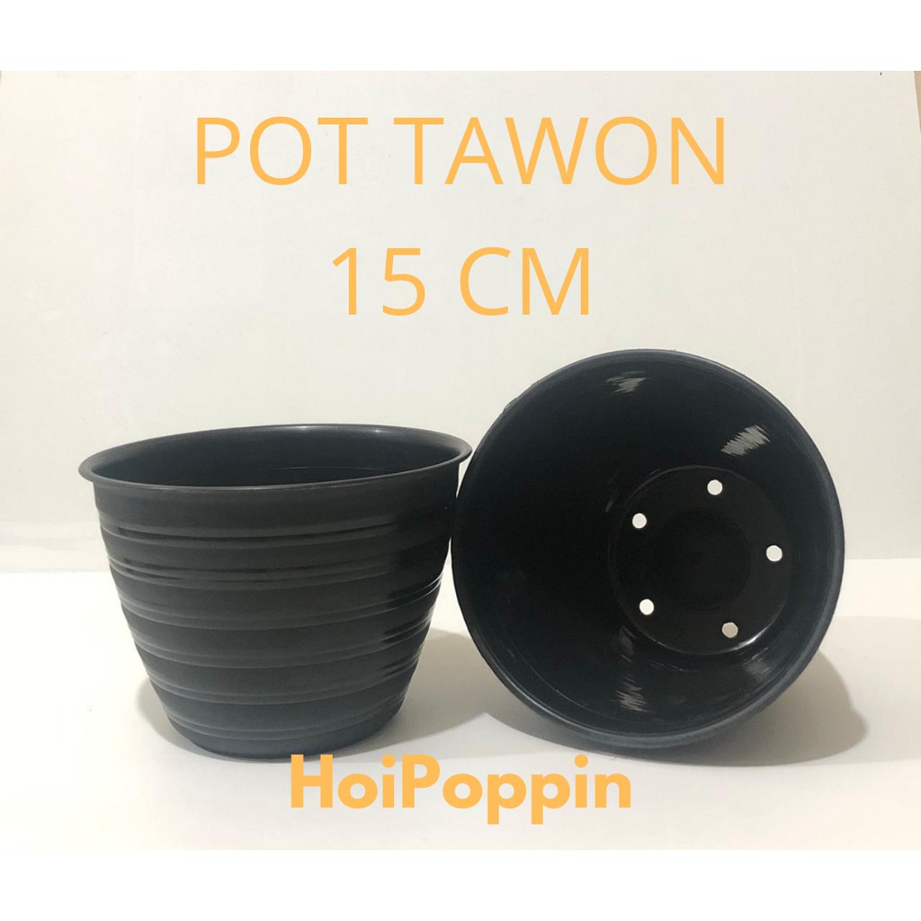 HPP - COD - POT TAWON 15CM - POT TAWON HITAM - POT HITAM - POT BUNGA - POT BUNGA - POT TAMAN