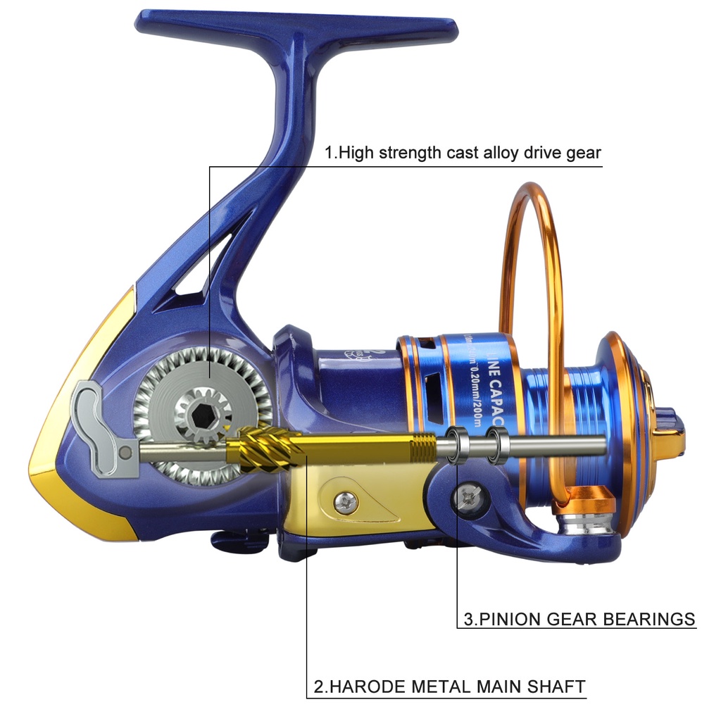 Spinning Fishing Reel Aluminium Spool Bahan Logam Spinning Reel 12 Ball Bearings 5.2:1 Rasio Roda Gigi Kanan Kiri Pegangan Inter-changeable Air Asin Gulungan Memancing Air Tawar Gear Tackle Luar Ruangan