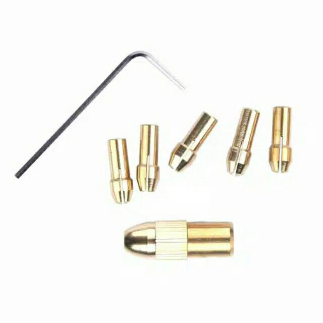 Kepala Bor Mini Collet Chuck Mini Drill Set 7pcs