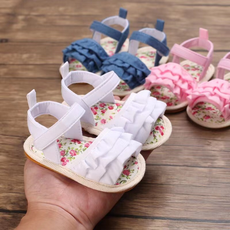 LittleAaron D46 RAELYN RUFFLE Sepatu prewalker bayi dan anak perempuan newborn 3-18 bulan Sport Termurah Sendal Bayi Anak Cewek Cowok