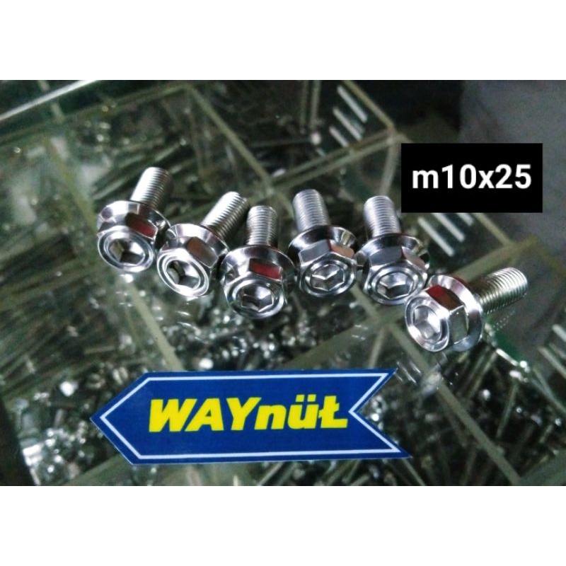baut kaliper Yamaha Mio dua kunci original Thailand 10x25 ( 2 biji)