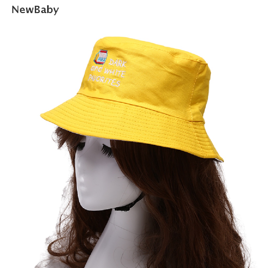 Topi Bucket Dua Sisi Bahan Katun Breathable Untuk Wanita