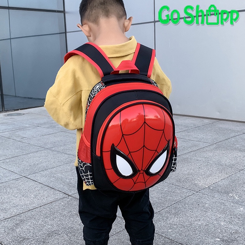 Tas Sekolah Anak Karakter Spiderman 3D Timbul Import Premium High Quality Terbaru -  Backpack Anak Sekolah SD - Tas Anak Karakter Spiderman - Tas Sekolah Anak Laki laki [BK18]