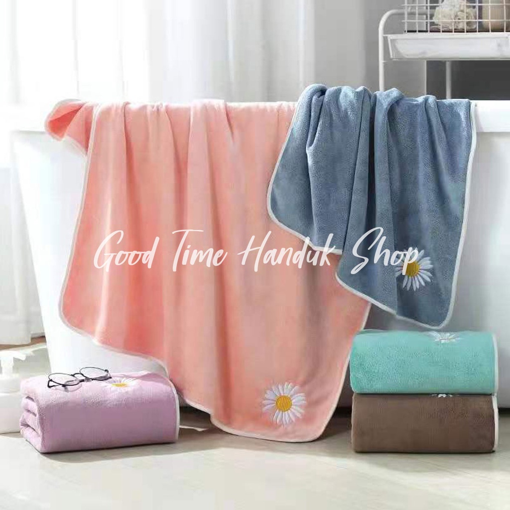 [BUNDLING] Handuk Wajah/Jogging(35x75cm) &amp; Dewasa (70x140cm) Microfiber Quick Dry Towel Serap Air Lembut Handuk Set 2 In 1