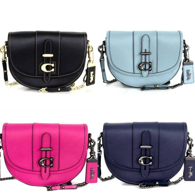 Tas kulit original authentic COACH Saddle Bag 20 in Glovetanned Leather