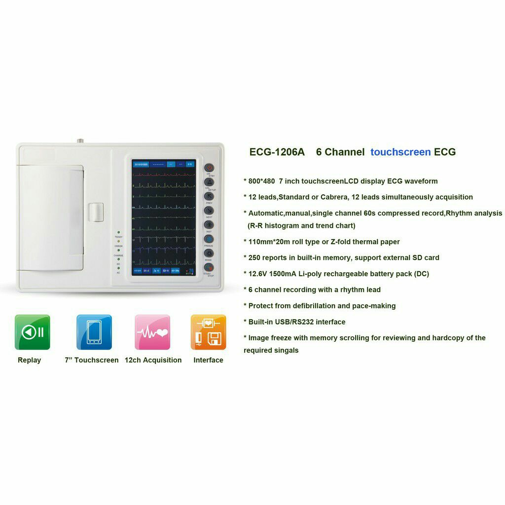 EKG 6 Channel Touchscreen with Interpretation