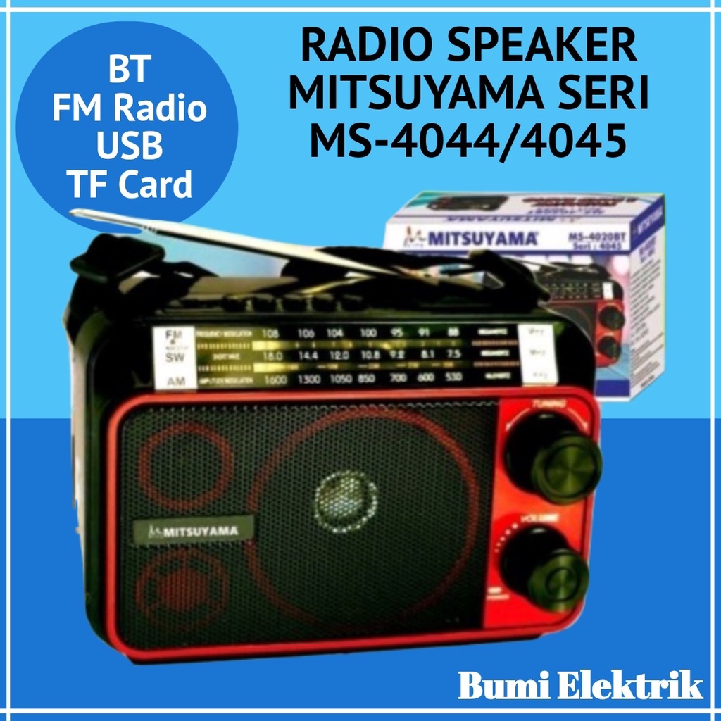 Radio Speaker bluetooth USB memory MITSUYAMA MS 4045BT / MS 4044BT / MS-4020BT UNIX 8 BAND radio 3 band Am/Fm/Sw