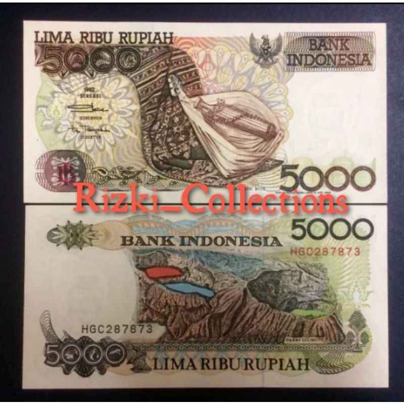 uang kuno 5000 rupiah sasando. lima ribu Sasando tahun 1992